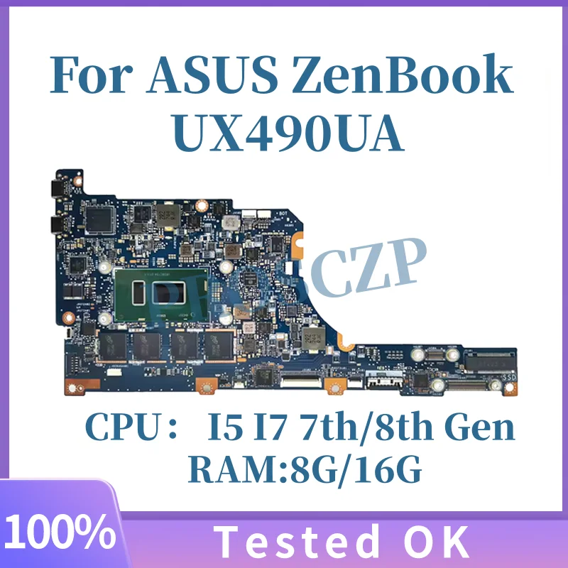 

For ASUS Zenbook UX490UAK UX490 UX490UA UX490U Mainboard UX490UAR UX3490UA Laptop Motherboard I5 I7 7th/8th Gen 8G/16G-RAM