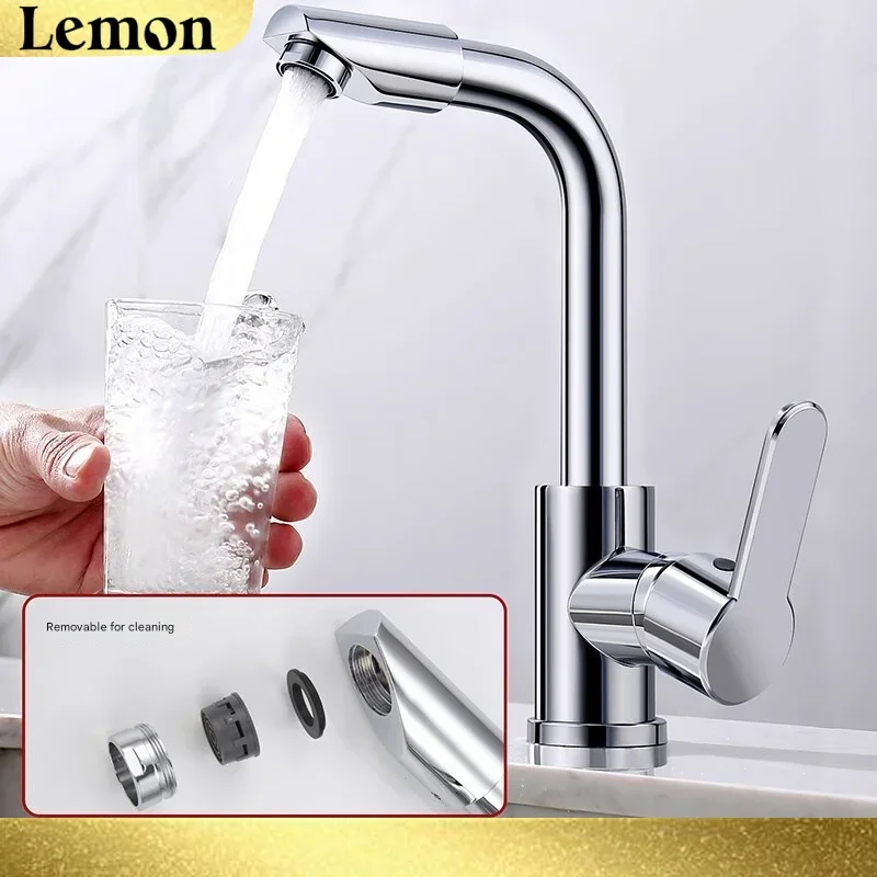 

360° Rotating Basin Faucet Kitchen And Bathroom Dual-use Hot and Cold Water Faucet Splash-proof