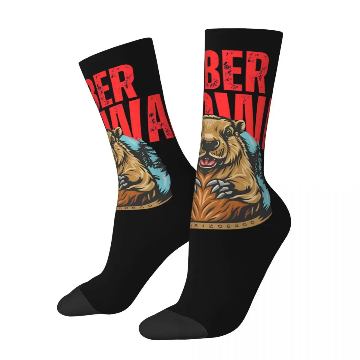 

Funny Happy Men's compression Socks Awesome Retro Harajuku Bobr Kunwa Funny Beaver Street Style Novelty Seamless Crew Crazy Sock