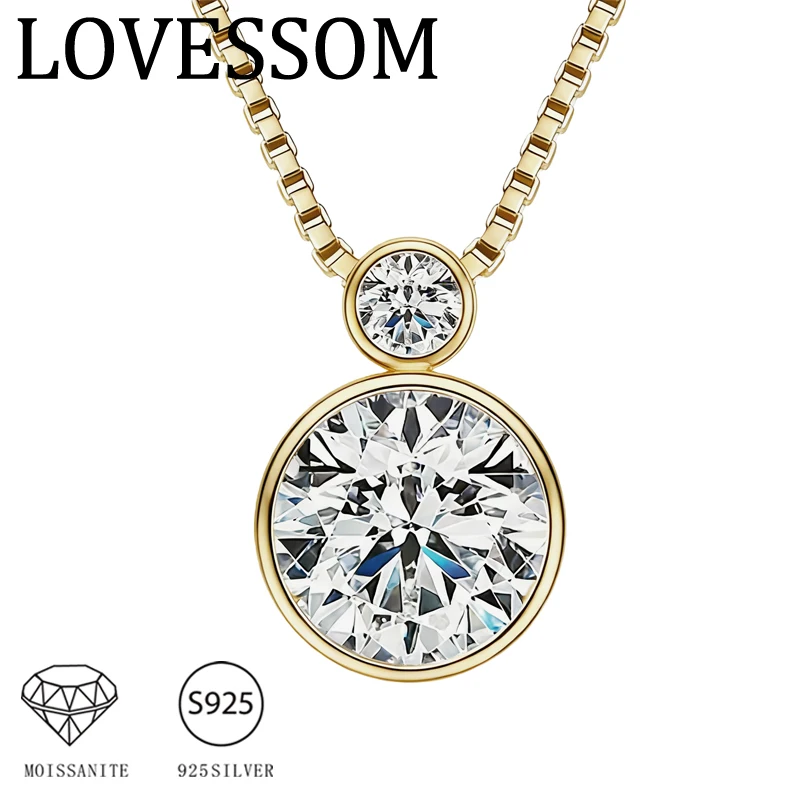 

Стильное женское колье из стерлингового серебра 925 пробы с 2-каратным муассанитом в форме тыквы, с простым и универсальным кулоном.