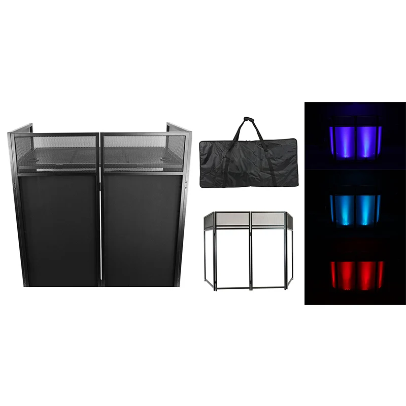 FS003B Foldable DJ Booth with Detachable Tabletop and Carrying Bag, Perfect for Mobile DJ Shows