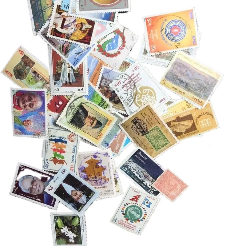 100pcs Nepal Post Postage Stamps Different Rare Asian Country Various Topics Stamped Postage Stamps Scrapbook Material