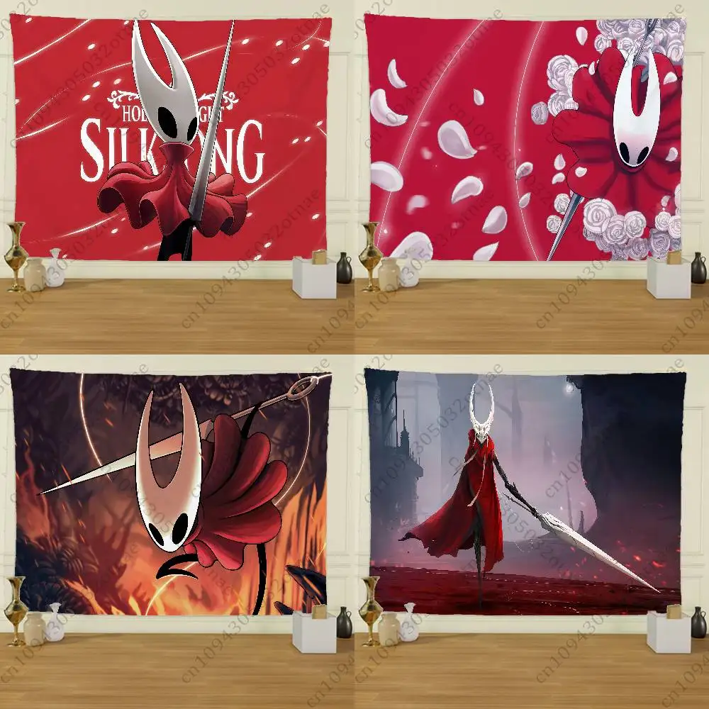 

H-Hollow S-Silksong Knight Hornet Flag Tapestry Creative Pattern Photo Living Room Wall Art Decor Party Outdoor Decorate Banners