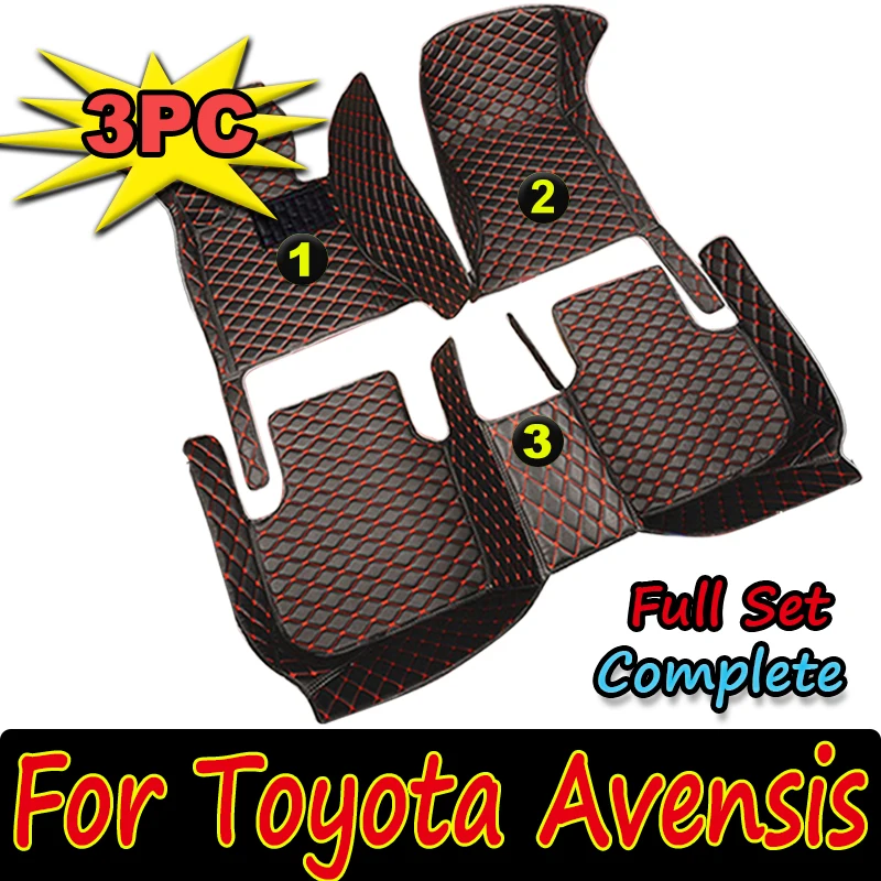 Car Floor Mats For Toyota Avensis T250 2003~2009 Luxury Leather Mat Durable Waterproof Carpet Auto Rugs Set Car Accessories 2004