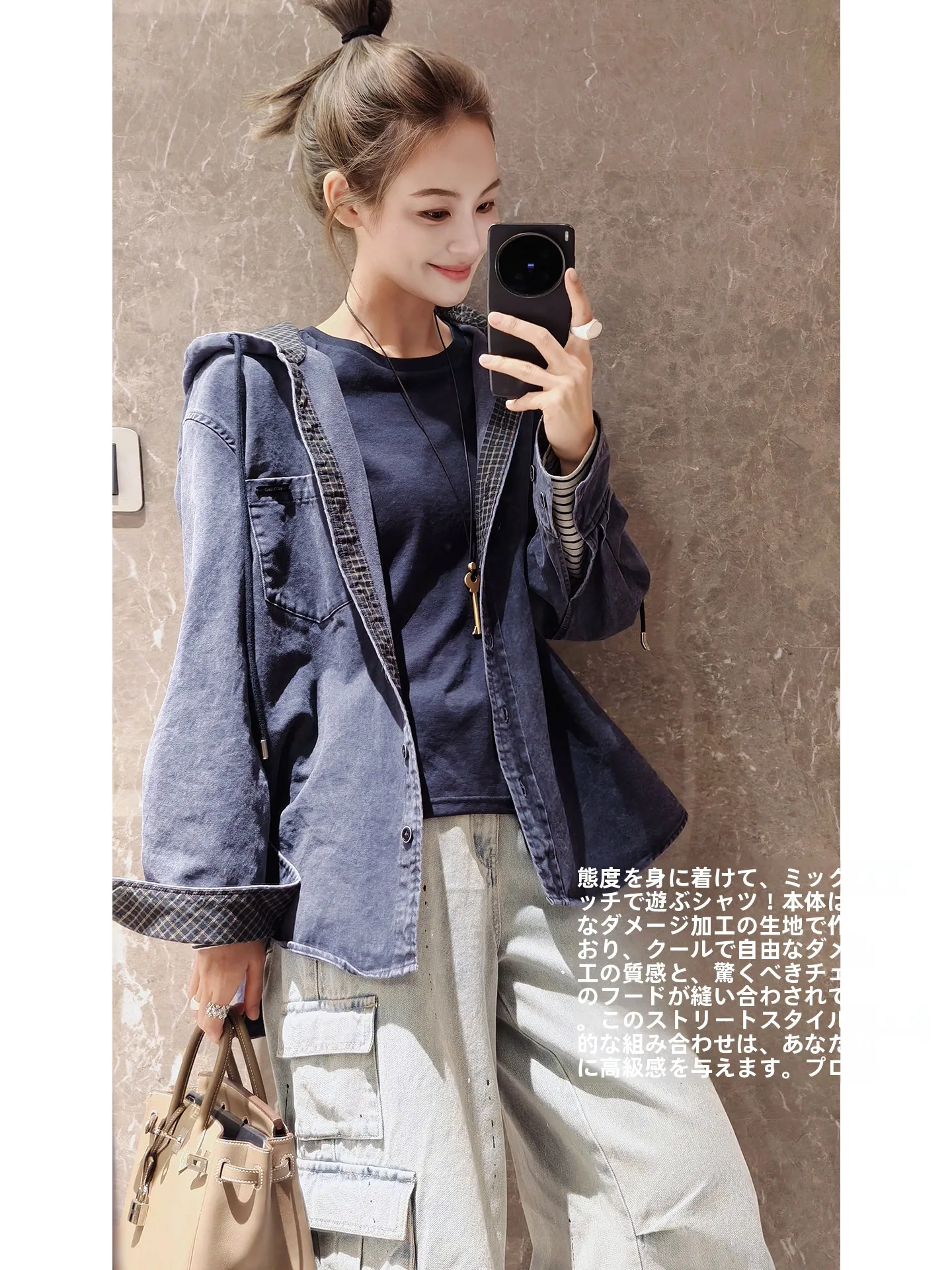 

Meiyang Pure Cotton Long Sve irt with Hat Plaid Waed Friday Women's Casual Loose Fit Button up irt Daily Wear