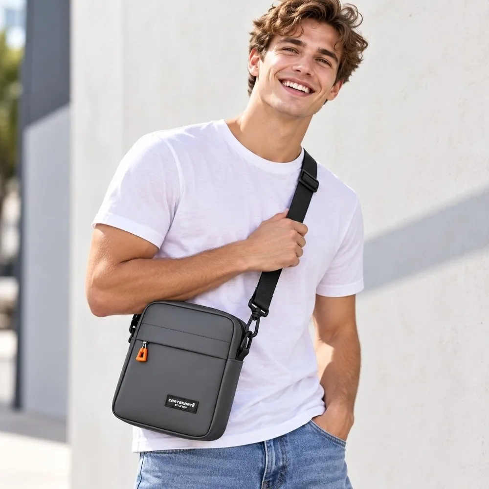 Fashion Large Capacity Men Crossbody Bag Waterproof Lightweight Shoulder Bag Street Casual Messenger Bag Hiking Trips
