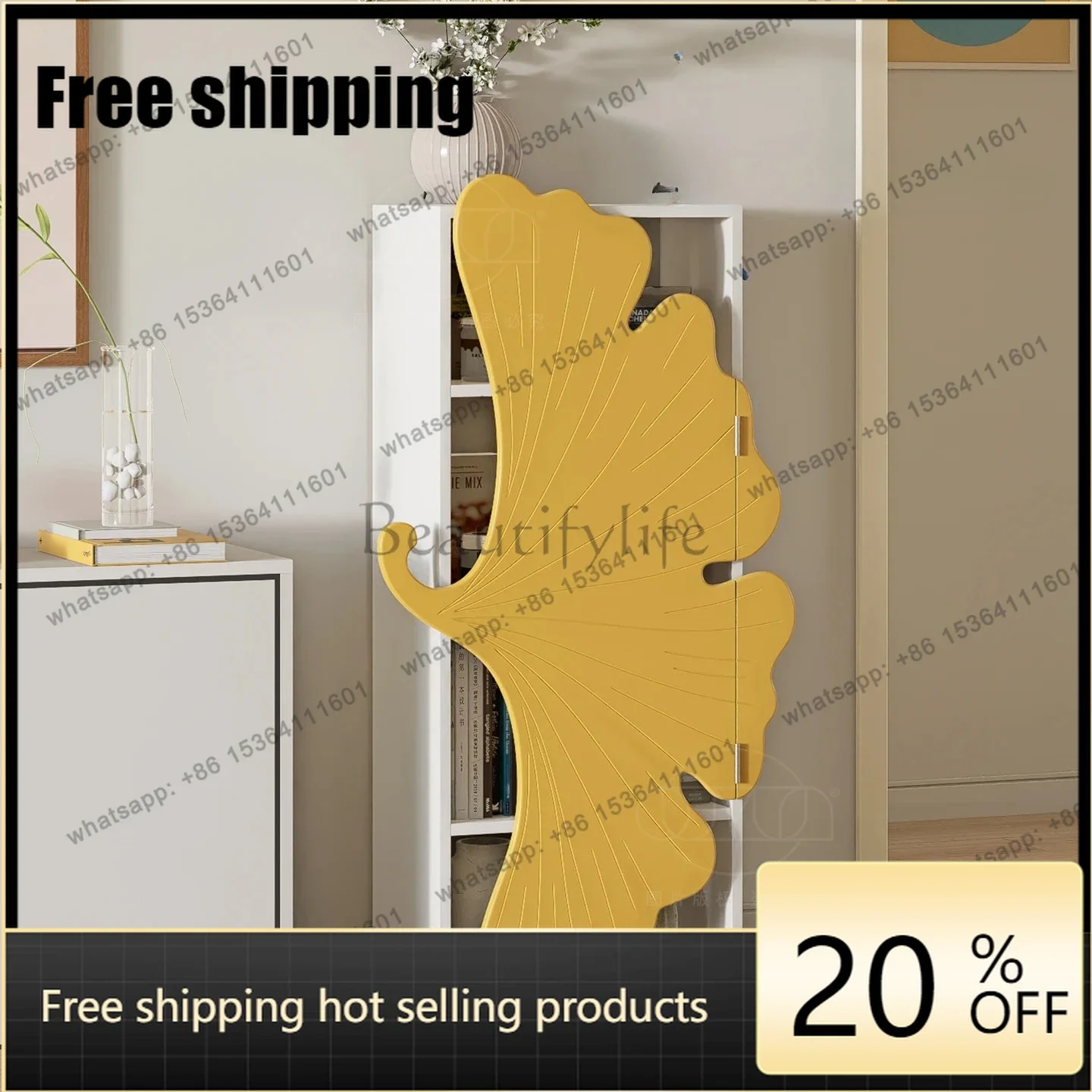 LX  Ginkgo Porch Cabinet, Locker Floor To Wall, Living Room Multi-layer Shelves, Bedroom Light Luxury Cabinet