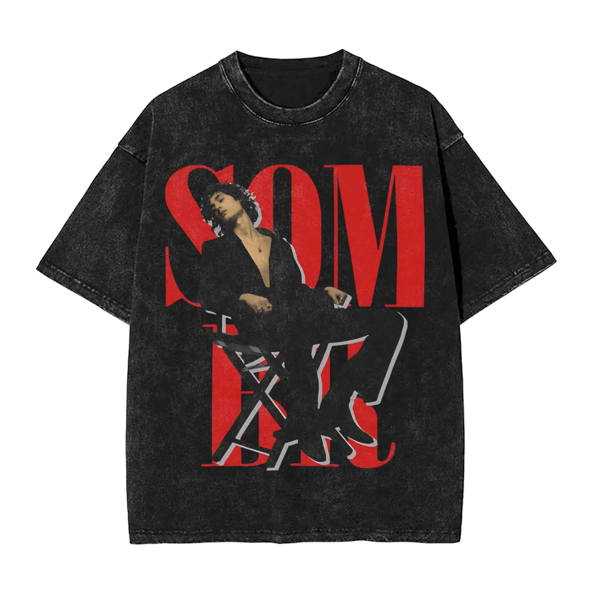 Harajuku Washed Shirt Sombr Youare The Reason World Tour 2026-2027 Outfit Fashion T-Shirts Oversize  Streetwear Cotton