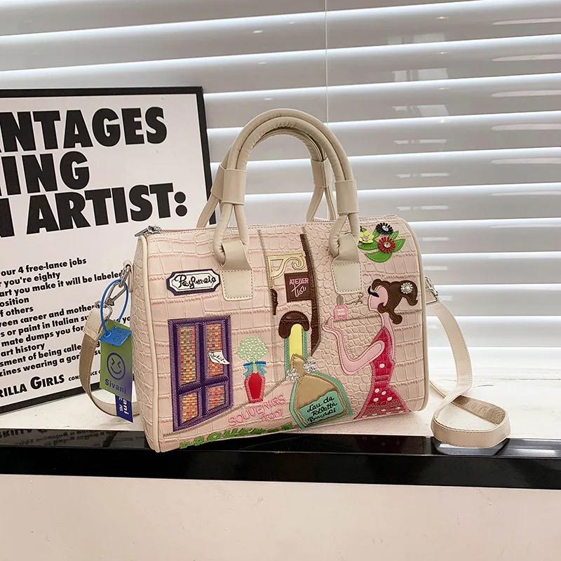 

Сумка ручной работы в мексиканском стиле 2025 года — сумка Boston с этническим рисунком и регулируемым ремешком, просторный водонепроницаемый органайзер для женщин