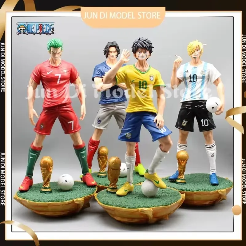 

32cm One Piece Figure Luffy Figure Zoro Figures Sanji Figure Cos Footballer Anime Pvc Figurine Model Collection Christmas Gift