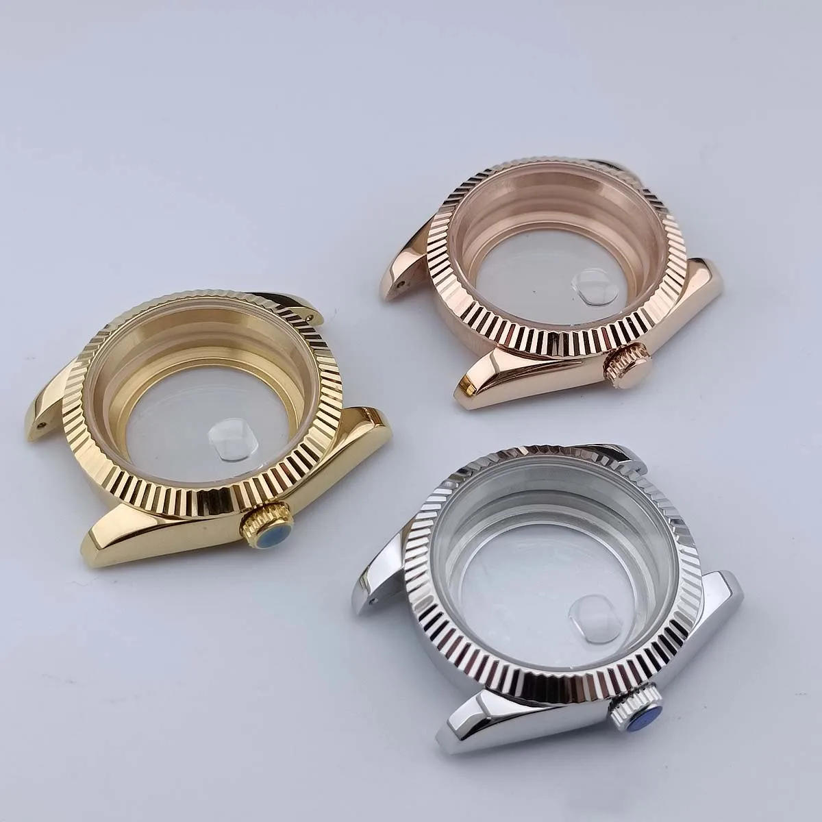 40-mm-Gehäuse in Silber/Gold/Roségold, geeignet für Miyota8285-Uhrwerk, Uhrengehäuse-Zubehör, Edelstahl-Armbandgehäuse – Detail 18