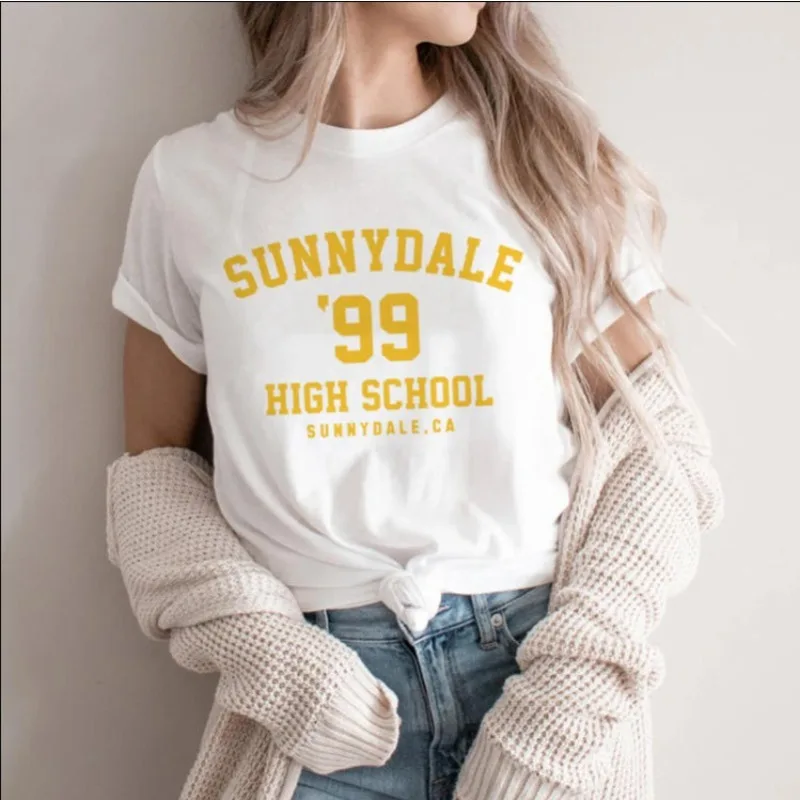 Unisex Sunnydale 99 High School Student T-shirt Sunnydale Graphic Shirt Men Women Summer Casual Harajuku Short Sleeves Tee Tops