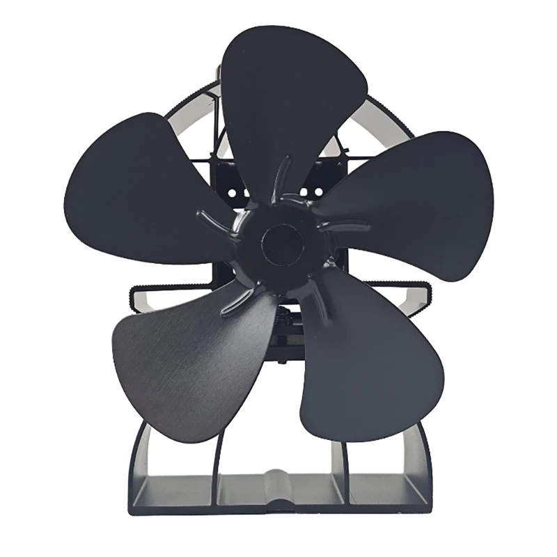 

Heat Powered Stove Fan With 5Blades And Temperature Gauge No Electricity Required For Air Circulation Home Heating