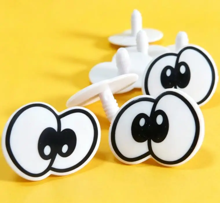 32x27mm Kawaii Bedruckte Augen aus Kunststoff mit Sicherheitsringen für DIY Plüschtiere und Bären-Zubehör – Optionen: 20 Stück, 50 Stück, 100 Stück – Detail 4