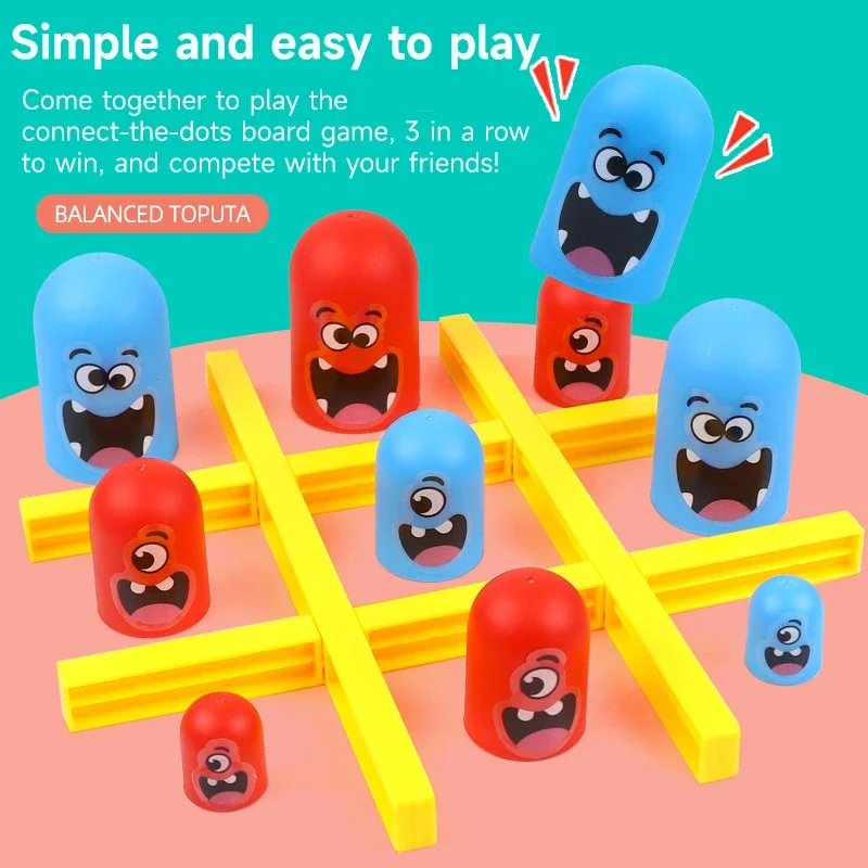

Tic Tac Toe Big Eat Small Cartoon Test Обе стороны Учебное мышление мозга Настольная игра Игрушки для детей Раннее образование Головоломка Игрушки