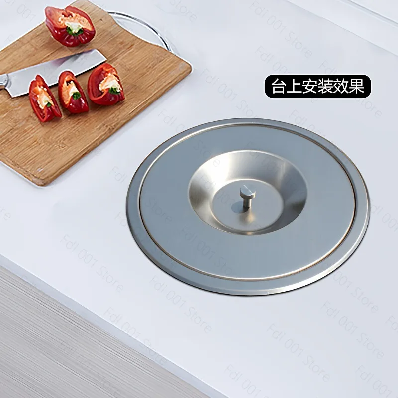 Hidden Embedded Stainless Steel Waste Bin 8L Built In Design for Kitchen Countertop Storage Use