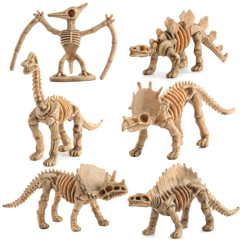 12Pc/Set Simulation Mini Jurassic Dinosaur Skeleton Archaeological Excavation Dinosaur Model Fossils Bones Toy Figures Kid Gift