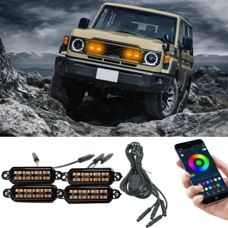 

18LED Front Grille Light For Land Cruiser‌ 70 Off-Road Car Daytime Running Light Wheel Eyebrow Lamp 12V