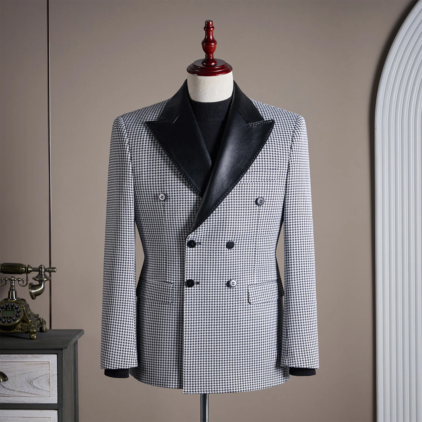 

High-quality, stylish and stylish double-breasted patchwork suit jacket, trendy and individual, casual men's suit jacket
