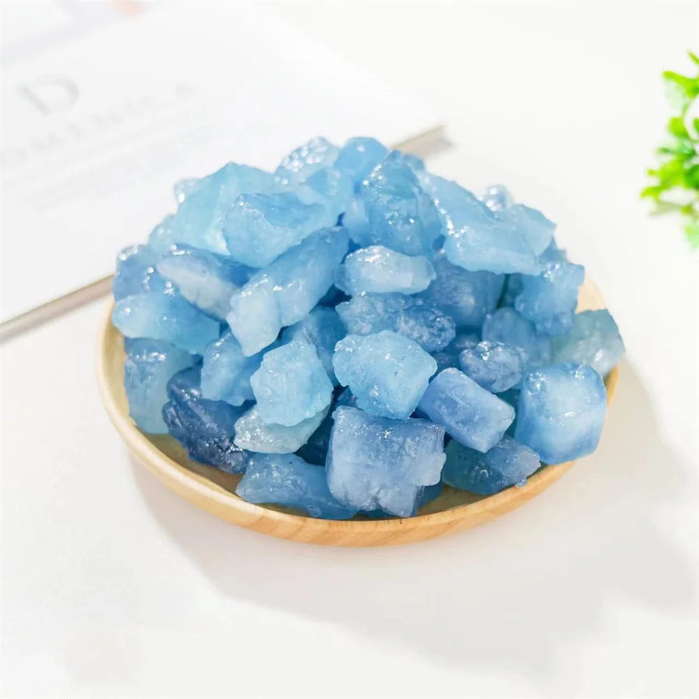 Natural Aquamarine Quartz  Gemstone Crystal Stone Mineral Specimen Hand-carved Materials for Jewellery Making Decoration