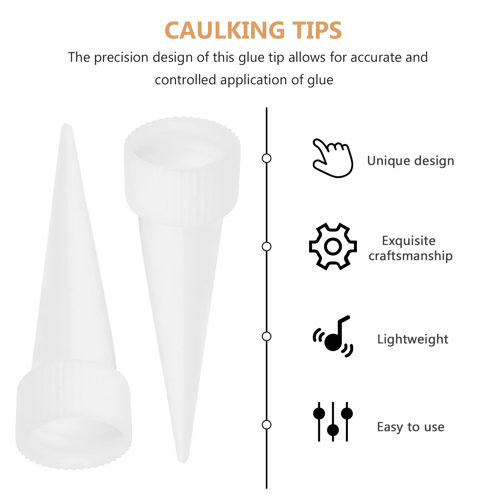 

100Pcs Caulk Nozzle Replacement Set Versatile Usage Accurate Controlled Glue Application Caulking Tools Finishing Tool