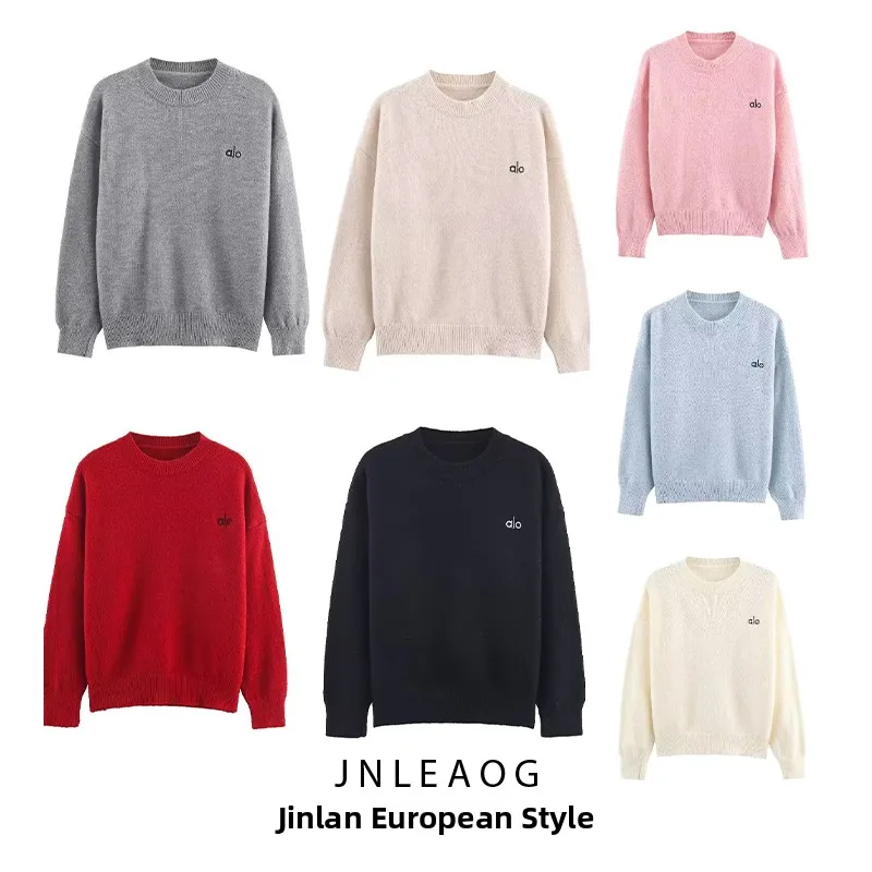 سترة محبوكة عصرية بأحرف مطرزة، تصميم مناسب للخريف، ملابس نسائية جديدة JNLEAOG