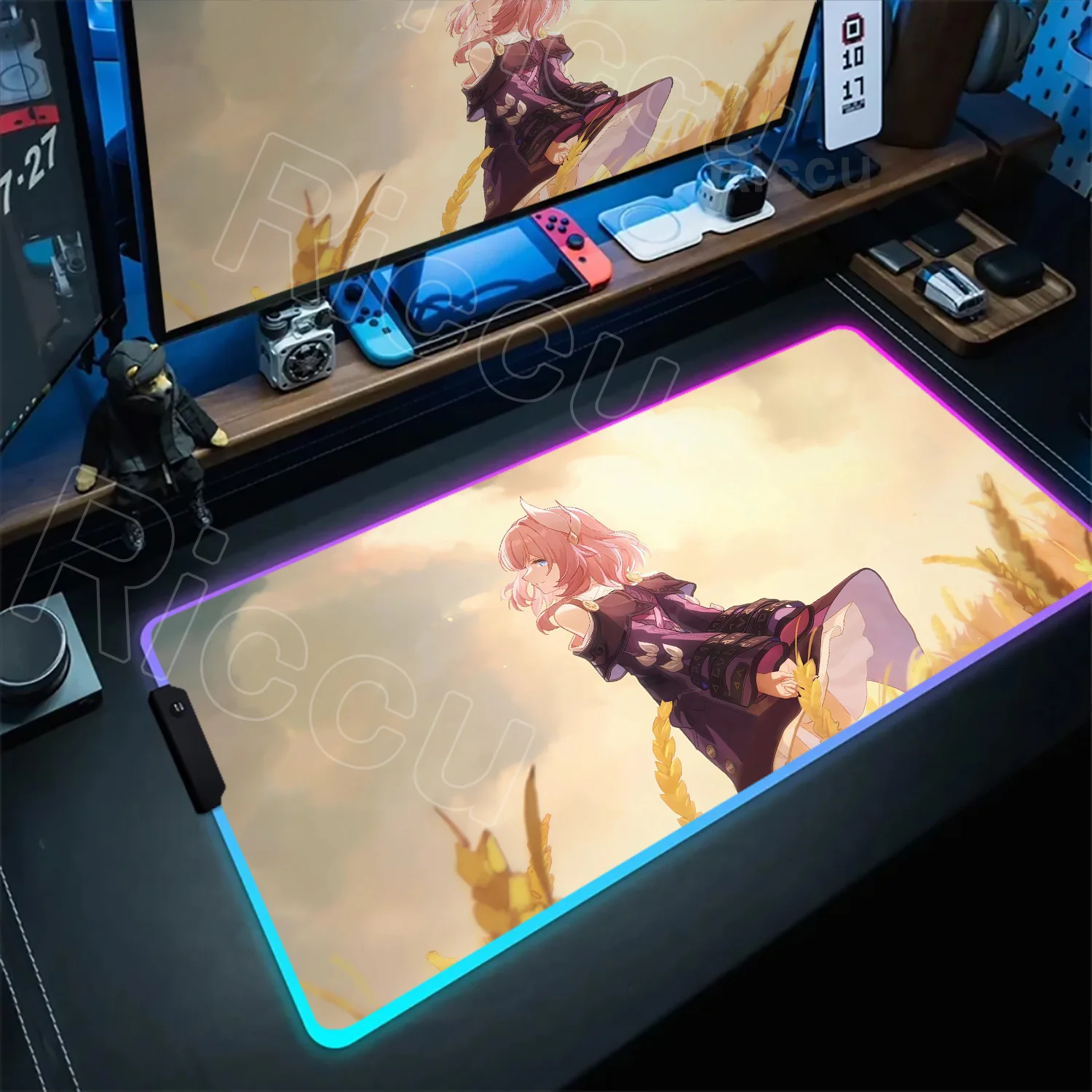 

Honkai Star Rail Cyrene RGB Mouse Pad Non-slip Rubber Mouse Pad PC Keyboard Pads Laptop Gaming Mousepad XXL Large Anime Desk Mat