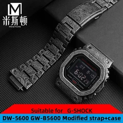 Mod kit DW-5600 case+strap set for Casio GW-B5600 mod kit accessories DW5600 0 DW5610 case DIY watch Retro pattern set men's set