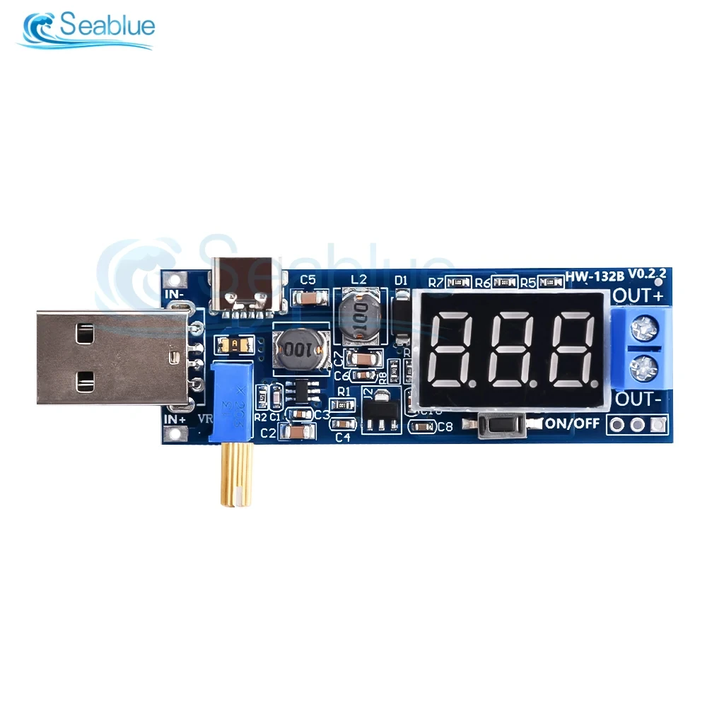 Type-c USB 5V DC-DC Buck Boost Converter Power Supply Module Adjustable Voltage Regulators 3.5-12V To 1.2-24V