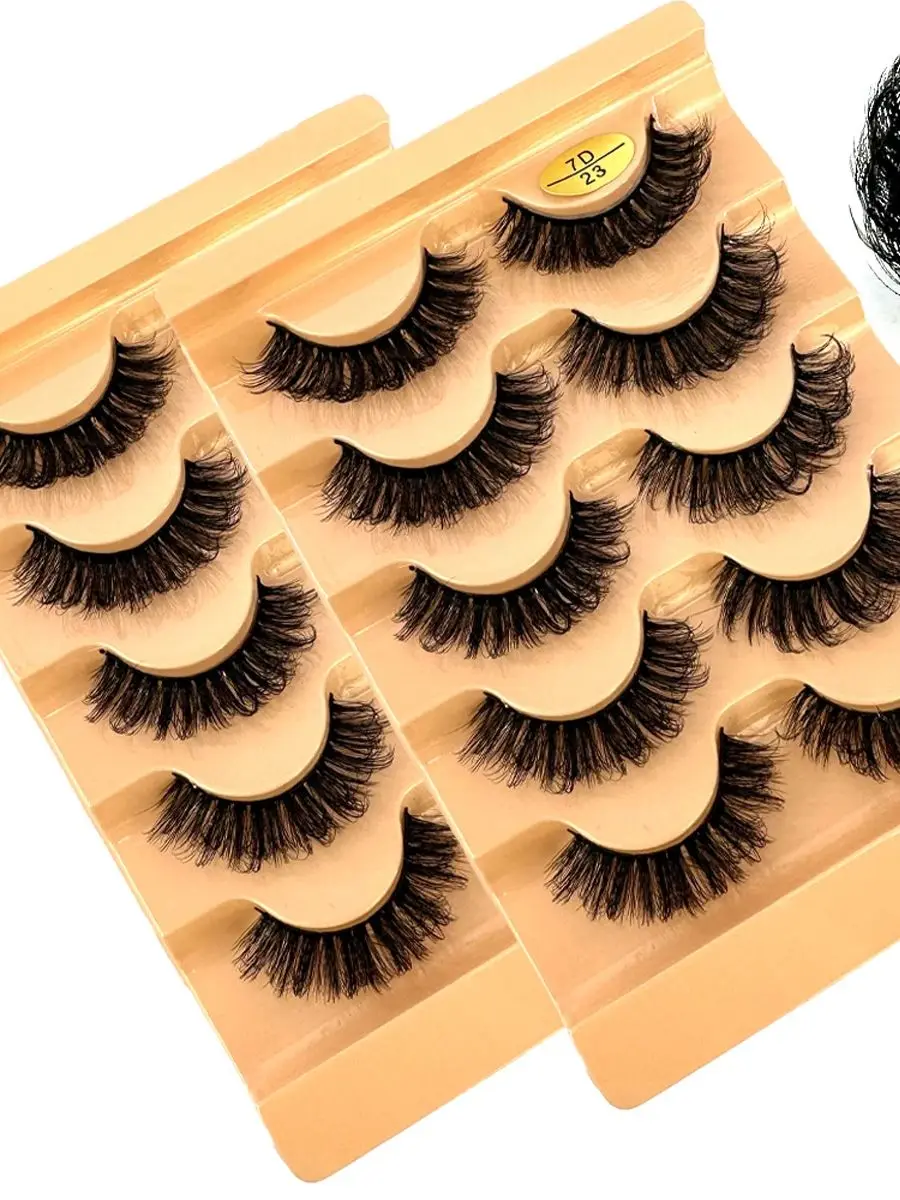 New 10 Pairs (2 Box) Cat Eyelashes Fluffy False Eyelashes Naturally Soft & Thick 9D Faux Mink Eyelashes Enhance Eye Makeup