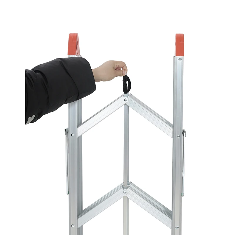 Deliladder المضادة للانزلاق دواسة الألومنيوم المحمولة الإطار سلم عصا قابلة للشحن ارتفاع Telesteps تمديد سلالم سلم قابل للطي #5