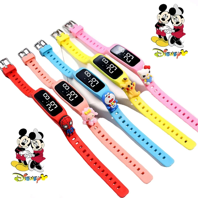 

New Disney Children's Watch Spider man LED Waterproof Cartoon Figure Digital Watch Plastic Bracelet Watch Girl Birthday Gift