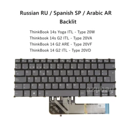 Laptop Keyboard For Lenovo ThinkBook 14 G2 ARE 20V, 14 G2 ITL 20VD, 14s G2 ITL 20VA, 14s Yoga ITL Backlit Spanish Russian Arabic