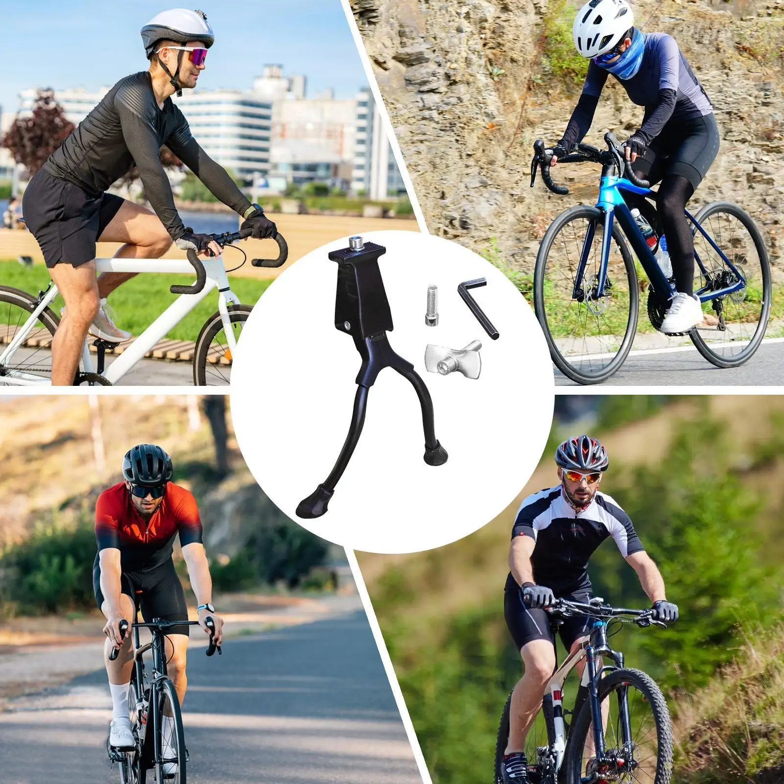 

Quick Release Bicycles Stand High Strength Double Leg Bicycles Kickstand Metal Parts Stable Rack Stand For Road Cycling Mountain