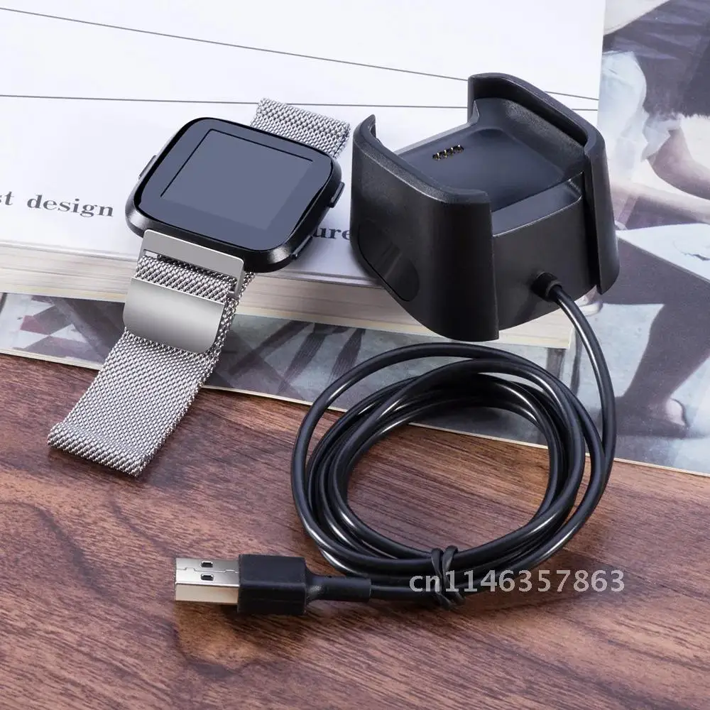 

Зарядный кабель для Fitbit часы Versa, USB-Док-станция, нескользящий кабель для быстрой зарядки, USB-адаптер, штепсельная вилка 1 м