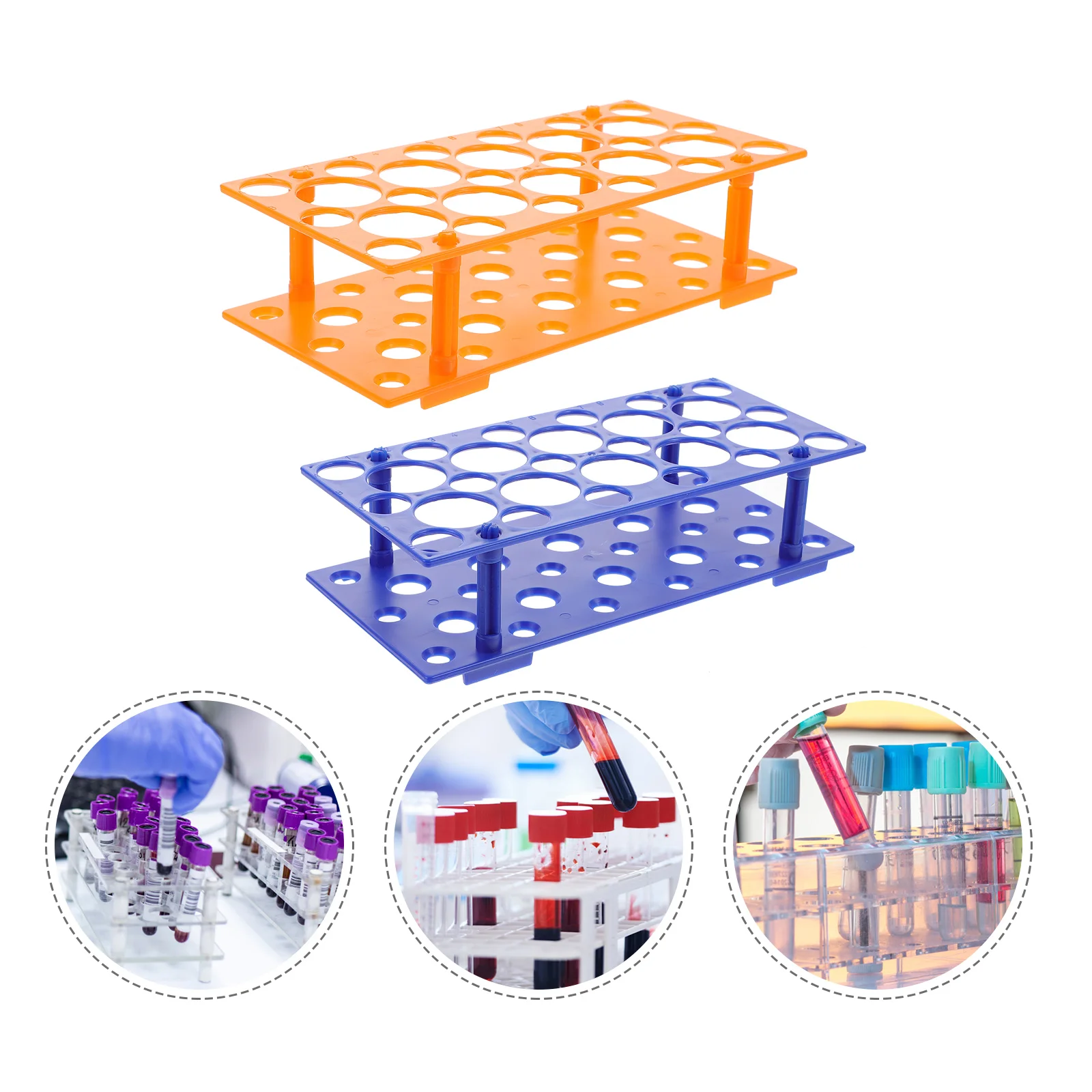 

2 Pcs Tube Assembly Rack Test Organizer Laboratory Storage Laboratories Holder Display Stands Tubes Detachable