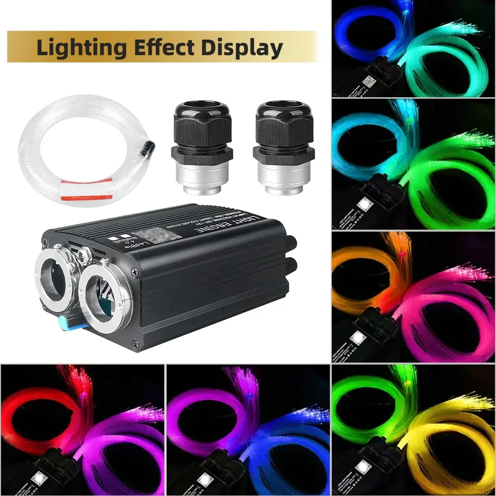 

32W RGB Starry Sky Car Star Ceiling Light Fiber Optic Light Music APP Control Star Roof Interior Atmosphere Light Car Home Decor