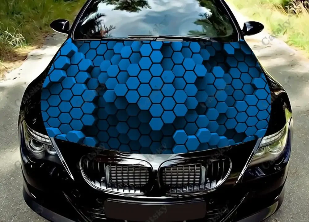 honeycomb  wallpaper Car hood vinyl sticker wrap packaging film hood decal sticker universal car hood protective film