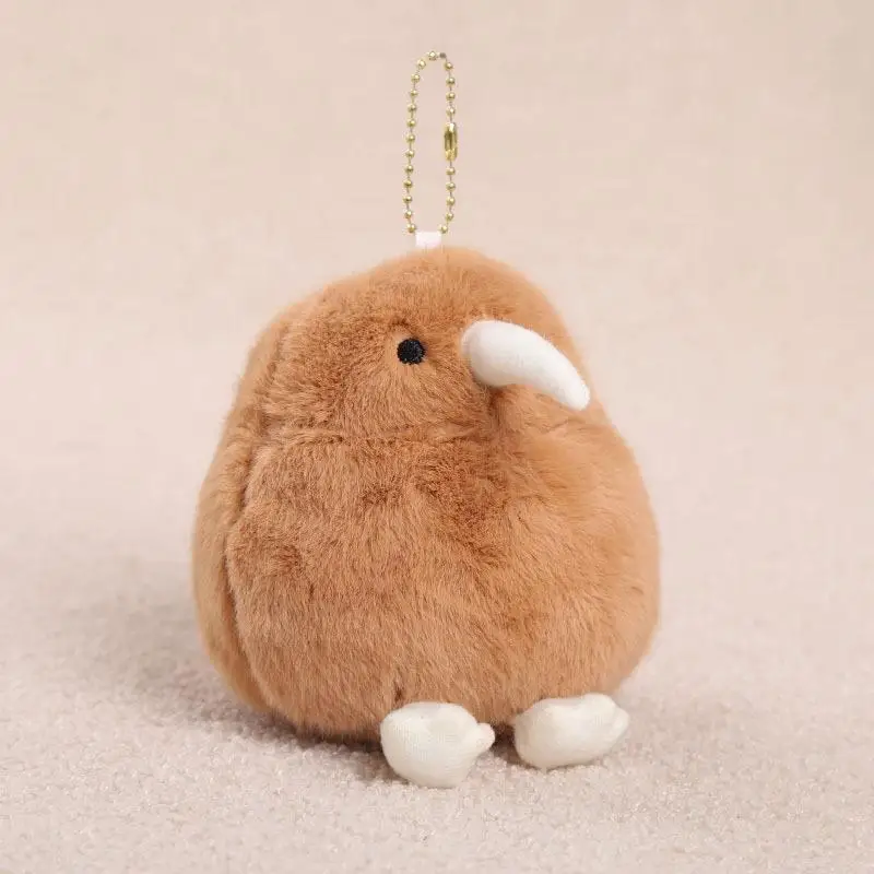 1Pcs Cute Cartoon Bird Plush Key Ring Simulation Fluffy Kiwi Bird Pendant Keychain for Handbag Decor Birthday Gift