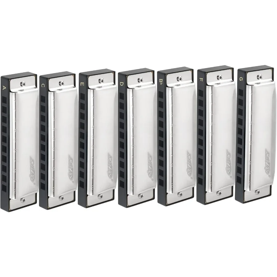 East top Harmonica ensemble de 7 10 trous 7 couleurs Diatonic Blues Harmonica ensemble pour adultes professionnels et étudiants comme cadeau Perf