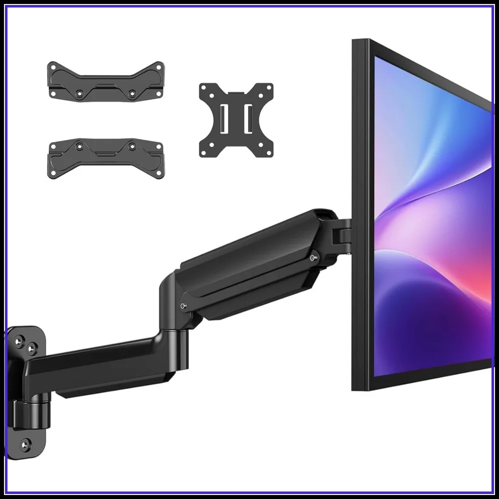 

Monitor Wall Mount for 22-35" Screens, Gaming Arm Holds 26.4lbs, VESA 75/100/200mm, Tilt Swivel Rotation, Black