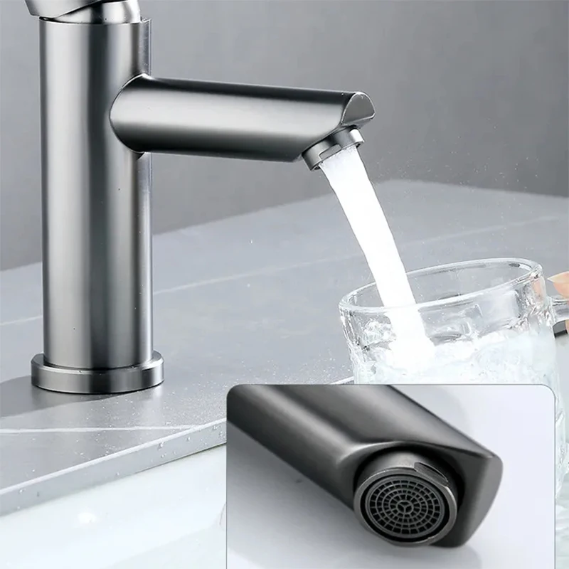 Bathroom Sink Faucet 304 Stainless Steel Hot and Cold Water Tap Washbasin Bathroom Basin Faucet  Accessories Set Sink Bath Mixer