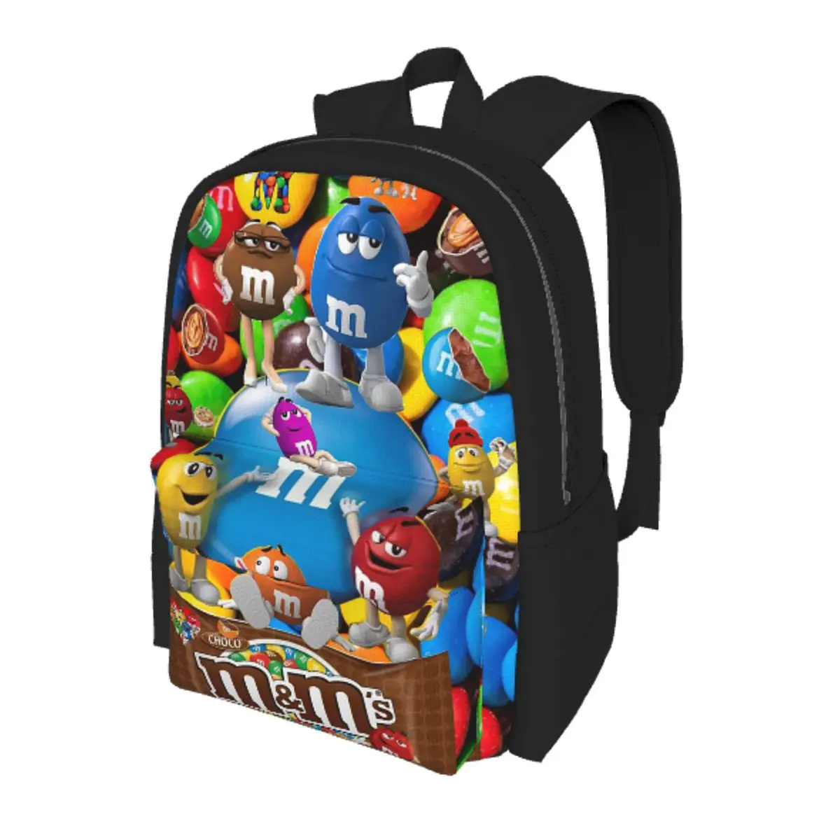 

MM Chocolate Candy Cartoon Student Backpack School Bag Hiking Travel Daypack for Boys Girls Bookbag Shoulder Bags