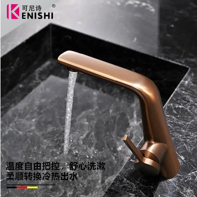 NEW Brushed Rose gold,Brushed Gold Brass Bathroom sink faucet Luxury One Hole Modern Hot cold water Lavabo faucet hand basin Tap