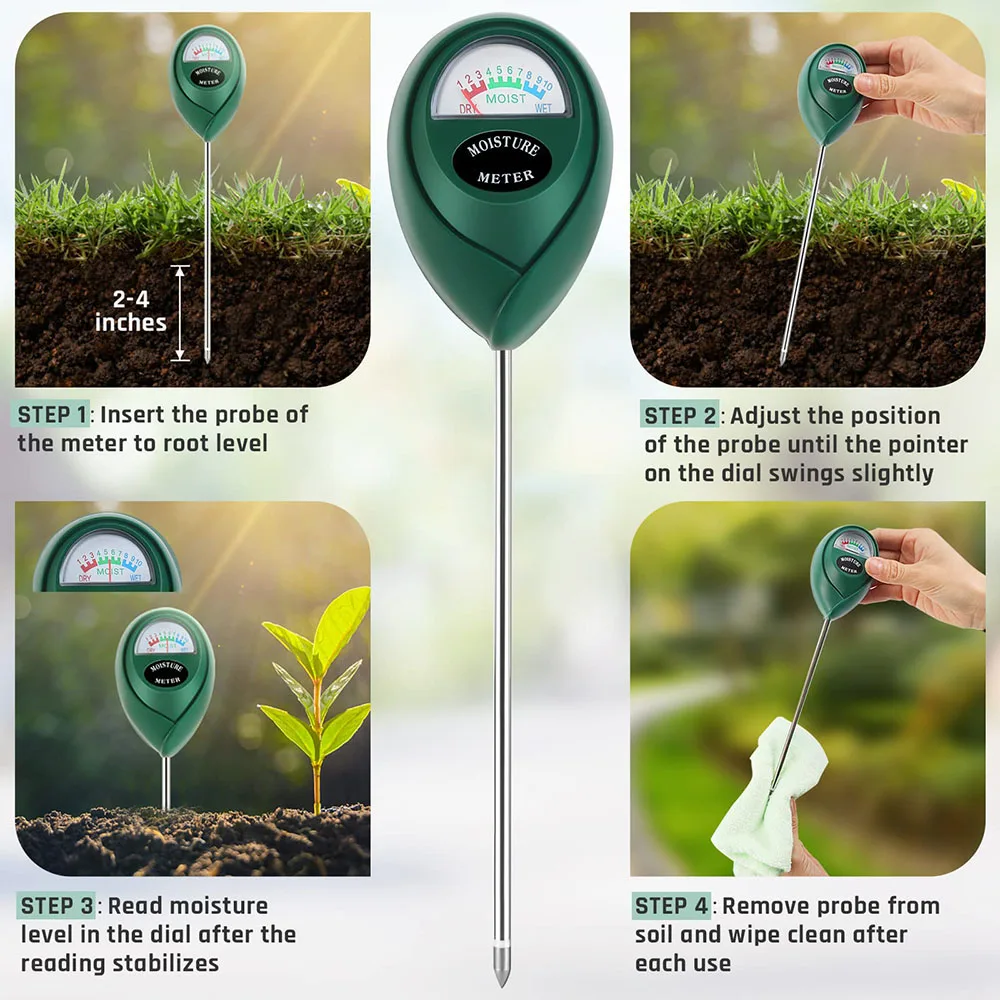 1PC Soil Moisture Meter, Soil Hygrometer Sensor for Gardening, Soil Moisture Meter for House Plants, Lawn No Batteries Required