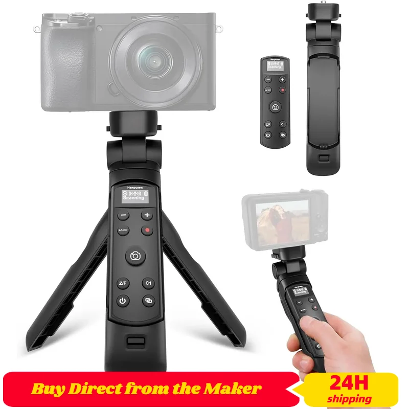 소니 RX100M7/RX0II/ZV-E10/ZV-E1/ZV-1/ZV-1F/A6400/A6600/A6700용 OLED 스크린 원격 제어 기능이 있는 무선 촬영 그립 삼각대