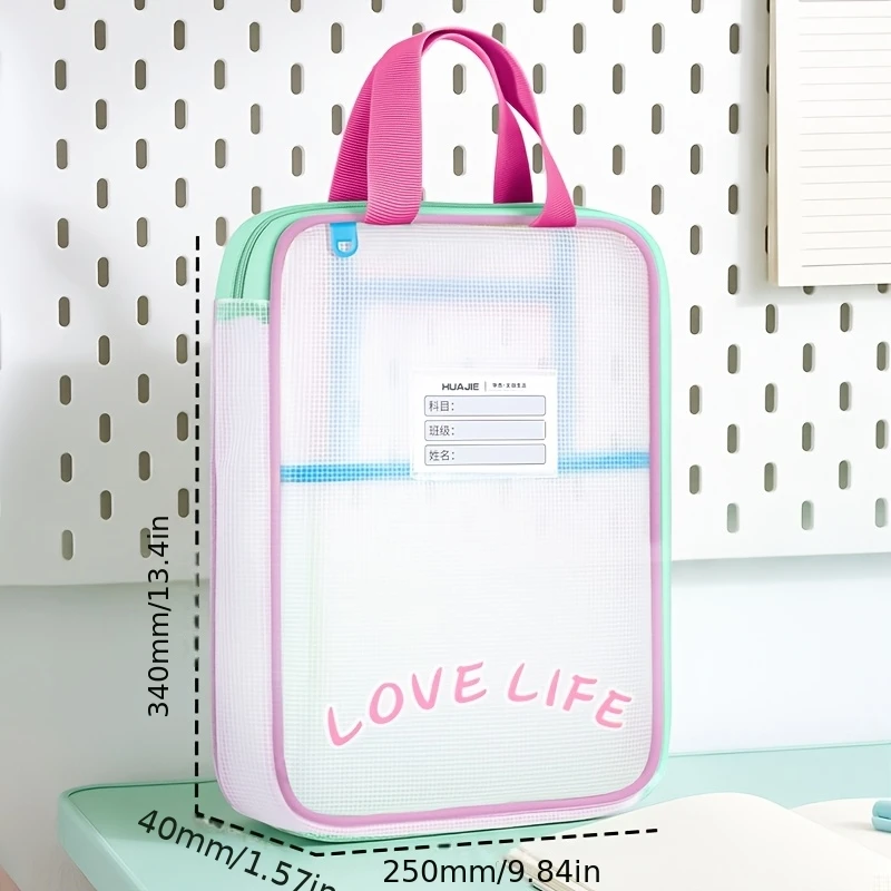 1/4pcs Large Opening Storage Handbag | Colorful Portable Tutoring Bag, Stationery Organizer, EVA Material, Contemporary Style