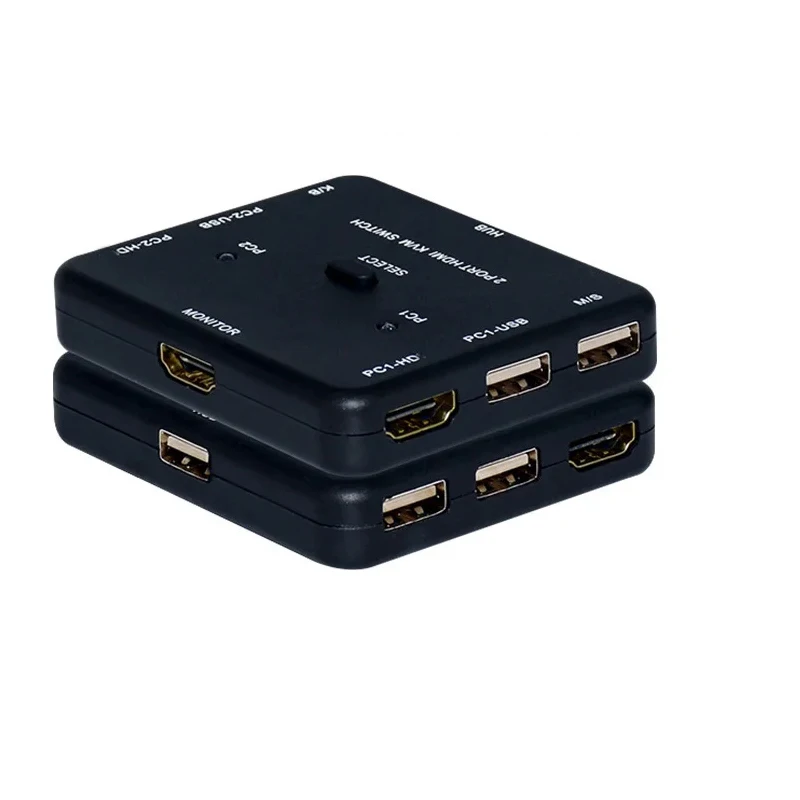 

2 Port KVM Switch 4K HDMI-Compatible Splitter USB Hub Transfer Adapter Phone Charger Multiple Expander Dock for LCD Computer