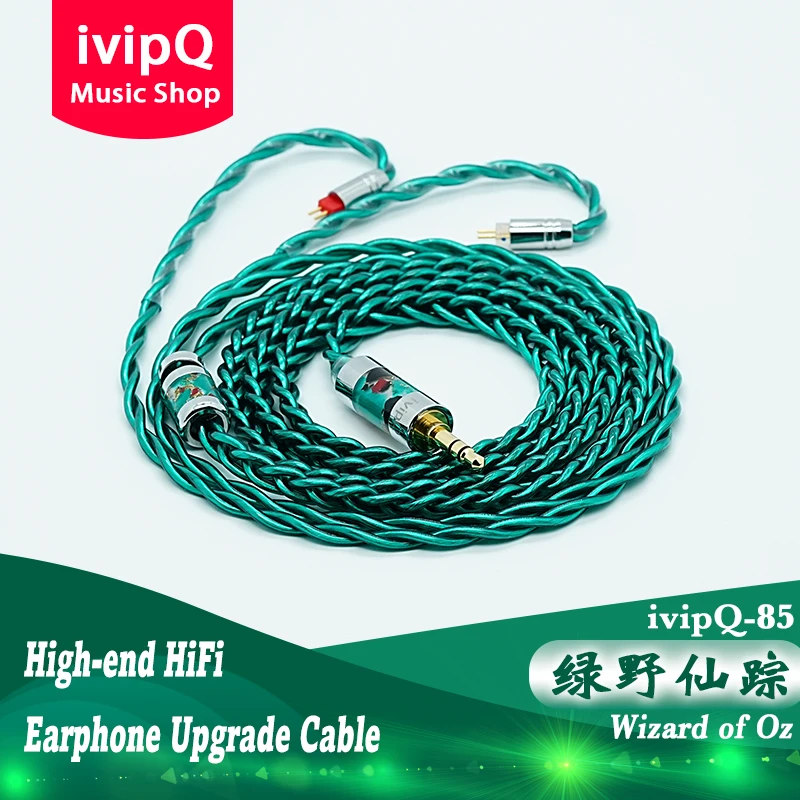 ivipQ-186 Wizard of Oz HiFi Litz Earphone Upgrade Cable Balanced IEM Wire 3.5mm/4.4mm MMCX/2Pin 0.78/N5005 for Nova F1 Pro FH19