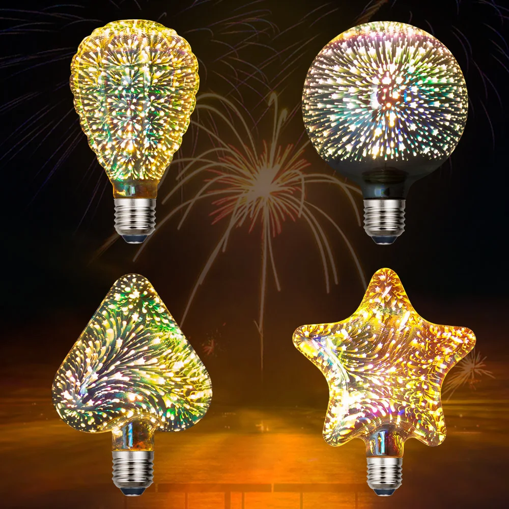 

Christmas Bulb Tree Decoration Vintage Edison Light Bulb Holiday Night Light Novelty Tree